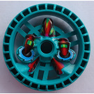 LEGO Donker Turquoise Technic Disk 5 x 5 met Krab met Twee Saws (32350)