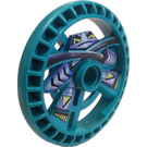 LEGO Donker Turquoise Technic Disk 5 x 5 met Ninja (32349)