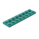 LEGO Dark Turquoise Technic Plate 2 x 8 with Holes (3738)