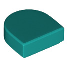 LEGO Donker Turquoise Tegel 1 x 1 Halve Oval (24246 / 35399)