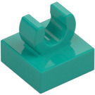 LEGO Turquoise Foncé Tuile 1 x 1 avec Clip (Surélevé "C") (15712 / 44842)