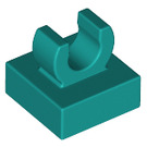 LEGO Donker Turquoise Tegel 1 x 1 met Klem (Verhoogde "C") (15712 / 44842)