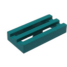 LEGO Dark Turquoise Tile 1 x 2 Grille (with Bottom Groove) (2412 / 30244)