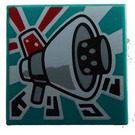 LEGO Dark Turquoise Tile 2 x 2 with Megaphone with Groove (3068)