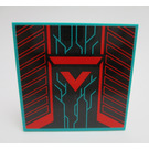 LEGO Dark Turquoise Tile 6 x 6 with Prime Empire Symbol Sticker with Bottom Tubes (10202)