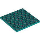 LEGO Turquoise Foncé Tuile 6 x 6 avec Scales avec tubes inférieurs (10202 / 65517)