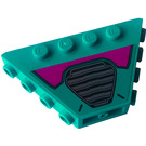 LEGO Turquoise foncé Trapezoid Tipper Fin 6 x 4 avec Goujons avec Hexagonal Grill, Trim Autocollant (30022)