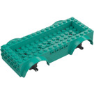 LEGO Dark Turquoise Vehicle Base 8 x 16 x 2.5 with Dark Stone Gray Wheel Holders with 5 Holes (65094)