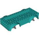 LEGO Turquoise foncé Véhicule Base 8 x 16 x 2.5 avec Dark Stone grise Roue Holders avec 5 trous (65094)