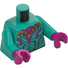 LEGO Donker turquoise Vision met Donker turquoise Pak Minifiguur Torso (973 / 76382)