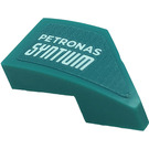 LEGO Turquoise foncé Coin 1 x 2 La gauche avec blanc 'PETRONAS SYNTIUM' (Droite) Autocollant (29120)