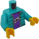 LEGO Dunkles Türkis Zipper Jacke mit Dark Lila Hemd Torso (973 / 76382)