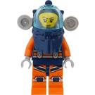 LEGO Deep Sea Diver jossa Kypärä jossa Ilma Tankit - Nainen Minihahmo