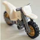 LEGO Dirt bike with silver chassis, gold wheels