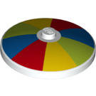 LEGO Dish 4 x 4 met Multicoloured Strepen (Umbrella) (Massieve Stud) (3960 / 37380)
