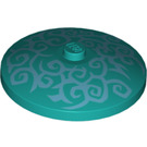 LEGO Dish 4 x 4 avec Sand Bleu Swirls Paterne (Tenon solide) (3960 / 36704)