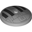 LEGO Dish 4 x 4 with Star Wars Hatch Black and Gray (Solid Stud) (38373 / 104747)