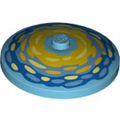 LEGO Dish 4 x 4 with Yellow and blue paint strokes (Solid Stud) (3960)