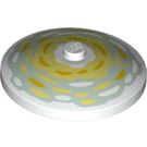 LEGO Dish 4 x 4 with Yellow and green paint strokes (Solid Stud) (3960)
