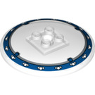 LEGO Dish 6 x 6 with Blue ring (Solid Studs) (21599)
