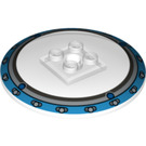 LEGO Dish 6 x 6 with Dark Azure Outer Ring (Solid Studs) (44375)