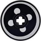 LEGO Disk 3 x 3 met Circular Streep en Vier Dots Koplamp Patroon Sticker (2723)