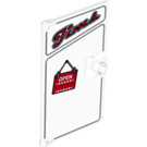 LEGO Door 1 x 4 x 6 with Stud Handle with 'OPEN' and 'Jims' Pattern (37299 / 60616)