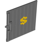 LEGO Door 6.5 x 5 Sliding with Vertical Lines with Dollar Sign Type 1 (4511 / 90833)