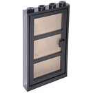 LEGO Door Frame 1 x 4 x 6 with Black Door with Transparent Brown Black Glass