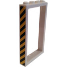 LEGO Door Frame 1 x 4 x 6 with Hazard Stripes (Left) Sticker (Single Sided) (40289)