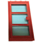LEGO Door Frame 1 x 4 x 6 with Red Door with Transparent Light Blue Glass