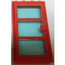 LEGO Door Frame 1 x 4 x 6 with Red Door with Transparent Light Blue Glass (30179)