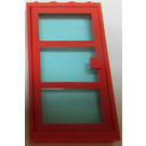 레고 Door Frame 1 x 4 x 6 with Red Door with Transparent Light Blue Glass (30179)