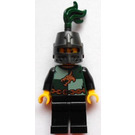 LEGO Draak Ridder met Keten Riem en gesloten Helm, Groen Pluim Minifiguur