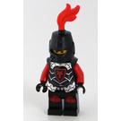 LEGO Drachen Knight mit rot Feder, Schwarz Closed Helm, rot Waffen Minifigur