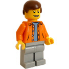 LEGO Sjåfør med Oransje Unbuttoned Jakke Minifigur