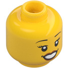 LEGO Dual-Sided Female Head with Open Smile with Teeth / Laughing with Closed Eyes (3626 / 56785)