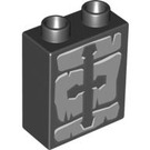LEGO Duplo Schwarz Backstein 1 x 2 x 2 mit Pfeil Slit ohne Unterrohr (4066 / 54367)