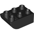 LEGO Duplo Noir Brique 2 x 3 avec Inversé Pente Curve (98252)