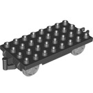 LEGO Duplo Schwarz Zug Wagon 4 x 8 mit Moveable Haken (64666 / 76349)