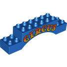 LEGO Duplo Bleu Arche
 Brique 2 x 10 x 2 avec "CIRCUS" (12693 / 51704)