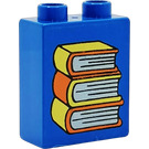 LEGO Duplo Blue Brick 1 x 2 x 2 with Books without Bottom Tube (4066)