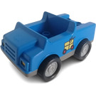 LEGO Duplo Blue Car with Dark Gray Base with Dark Gray Base and Yellow Mail Logo (2218)