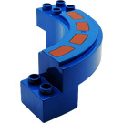 LEGO Duplo Bleu Incurvé Road Section 6 x 7 x 2 avec 4 Rayures (31205)