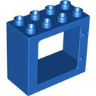 LEGO Duplo Blue Door Frame 2 x 4 x 3 with Flat Rim (61649)