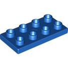 LEGO Duplo Blue Plate 2 x 4 (4538 / 40666)