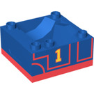 LEGO Duplo Blau Zug Compartment 4 x 4 x 1.5 mit Sitz mit '1' (Thomas) (51547 / 52844)