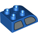 LEGO Duplo Steen 2 x 3 met Gebogen bovenkant met Venster (2302 / 12623)