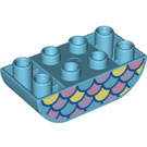 LEGO Duplo Backstein 2 x 4 mit Gebogen Unterseite mit Fisch Scales (84804 / 98224)