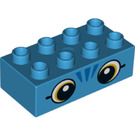 LEGO Duplo Brick 2 x 4 with Eyes and Whiskers (3011 / 36504)